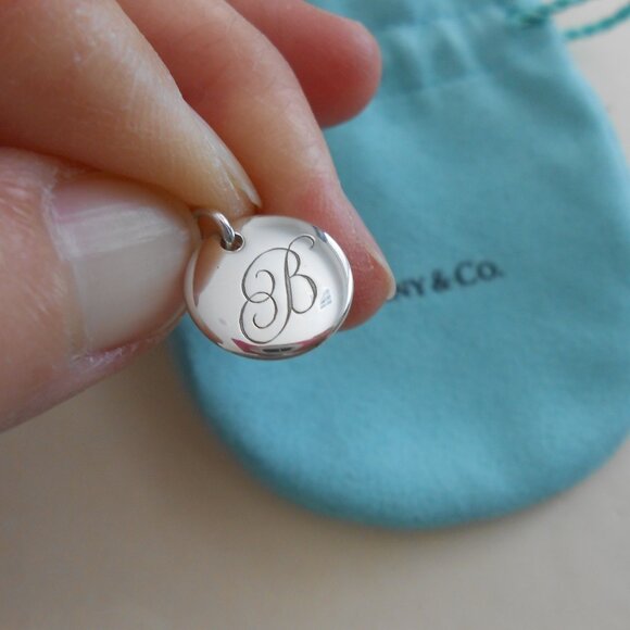 Tiffany & Co. Letter "B" Notes Alphabet Initial Disc Pendant - Picture 4 of 7